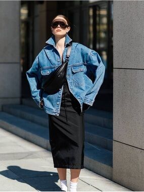 Oversized Classic Blue Denim Jacket